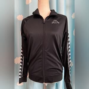 Kappa black and white track jacket- mud flaps woman silhouette. Women M, men S
